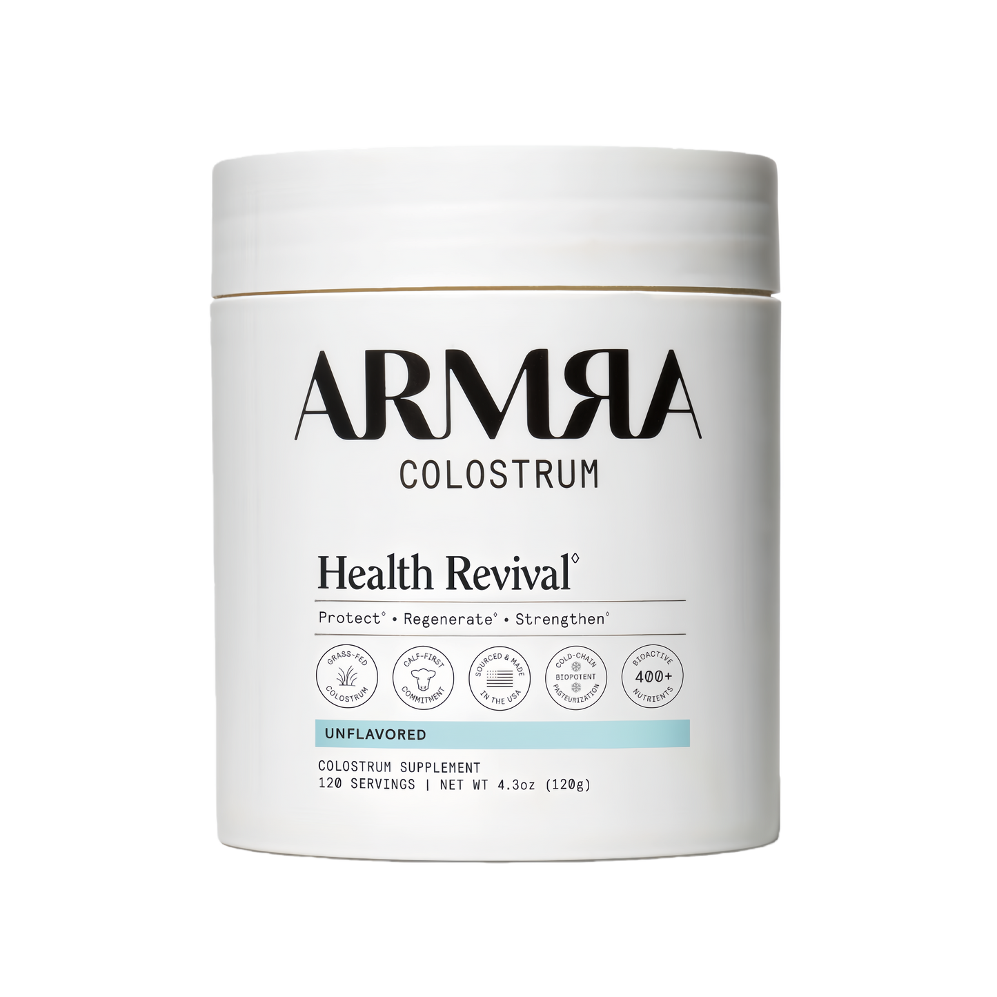 ARMRA Colostrum™ Powder | Unflavored | Gut Health & Bloating | Skin & Hair | Immunity | Keto, Gluten & Fat-Free | 120 Servings
