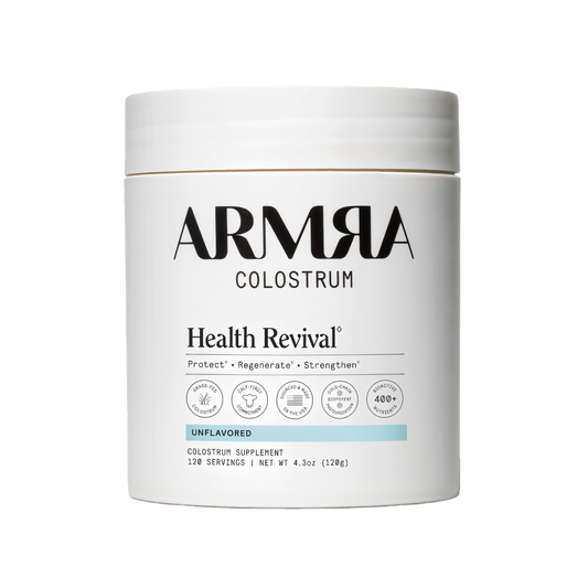 ARMRA Colostrum™ Powder | Unflavored | Gut Health & Bloating | Skin & Hair | Immunity | Keto, Gluten & Fat-Free | 120 Servings